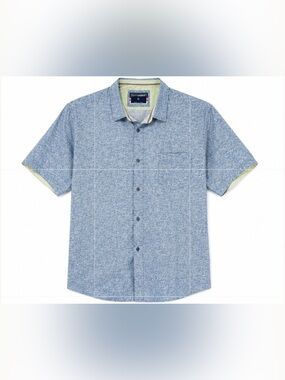 Eighth Avenue Blue Short Sleeve Button Front Shirt XL